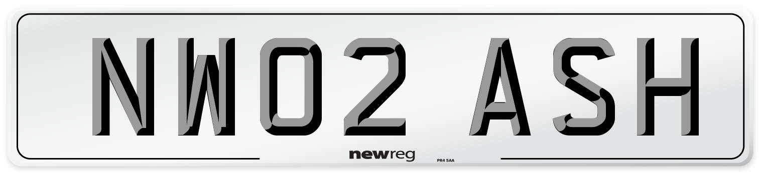NW02 ASH Number Plate from New Reg